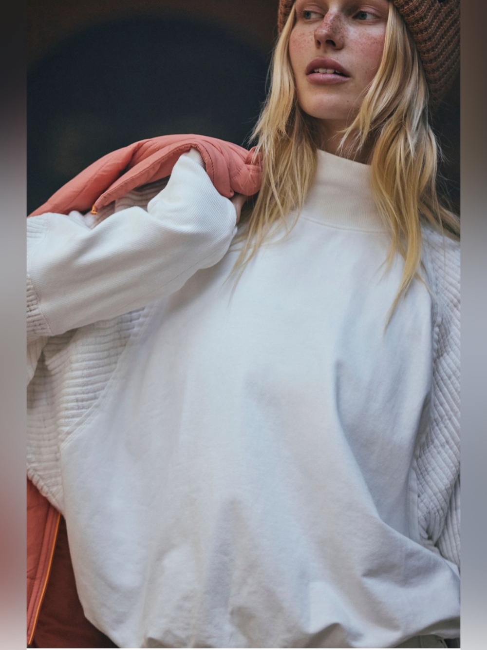 NWT FREE PEOPLE MOVEMENT Mountain Cozy Set *TOP ONLY* | White MSRP $168 Size S